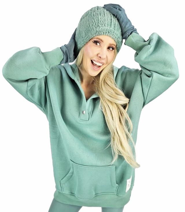 Warm, smooth oversize hooded sweatshirt JANET