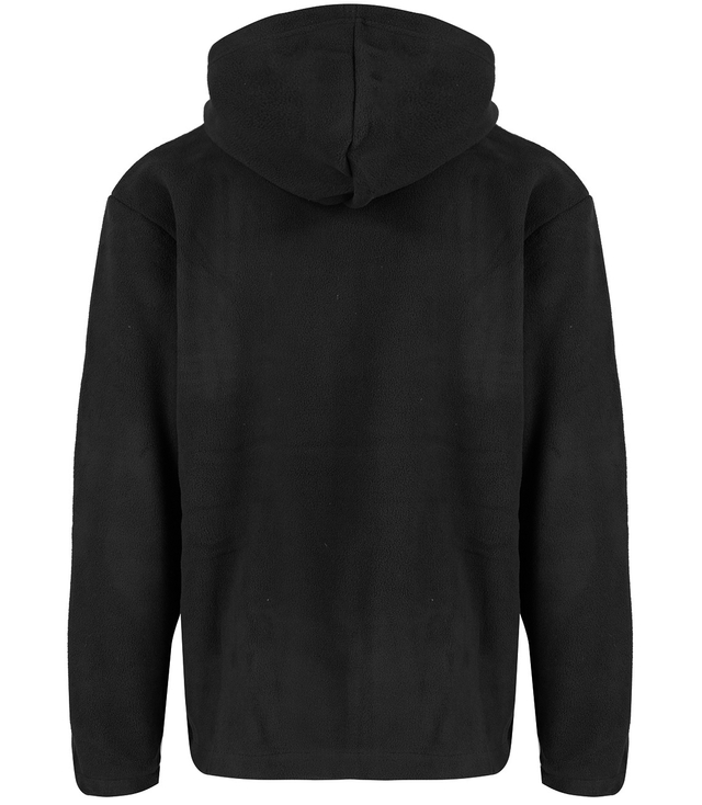 Men's warm fleece with hood and three pockets single color