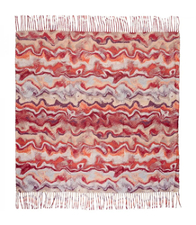 Wavy delicate pattern scarf with tassels