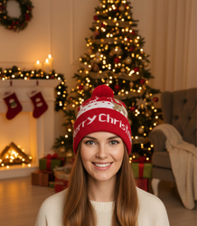 Winter Christmas hat with pom-pom - perfect for preze