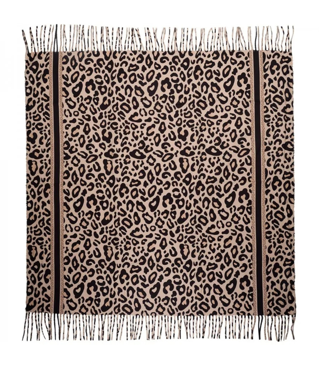Fashionable scarf panther scarf elegant scarf with tassels