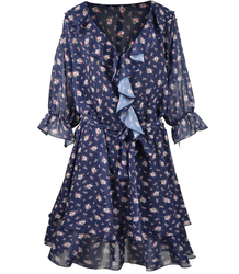 Beautiful airy feminine dress of meadow ruffles