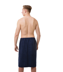 Men's sauna terry cloth kilt with pocket on elastic band