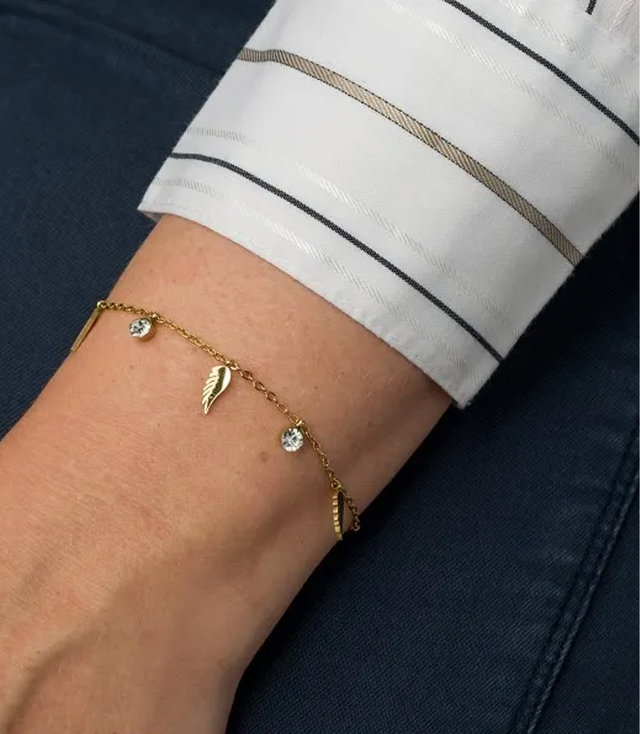 Elegant gold women's steel bracelet