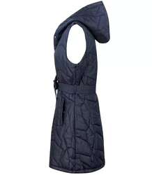 Women's long vest with a belt