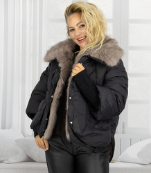 Kurtka zimowa oversize z futerkiem BOMBER LUX