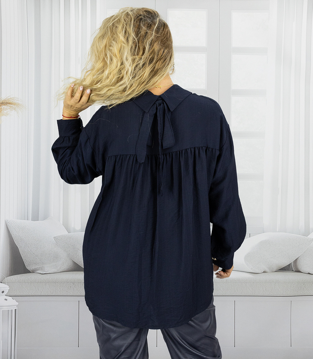 Loose shirt with bow on back longer back LILIANA