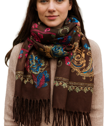 Women's scarf with floral ornament stylish