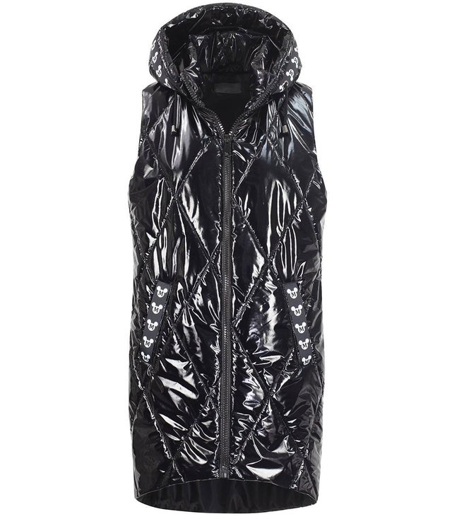 Mickey Mouse long quilted vest Hood