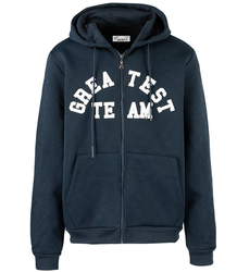 Men's sweatshirt with a hood, warm, thick, inscriptions, pockets