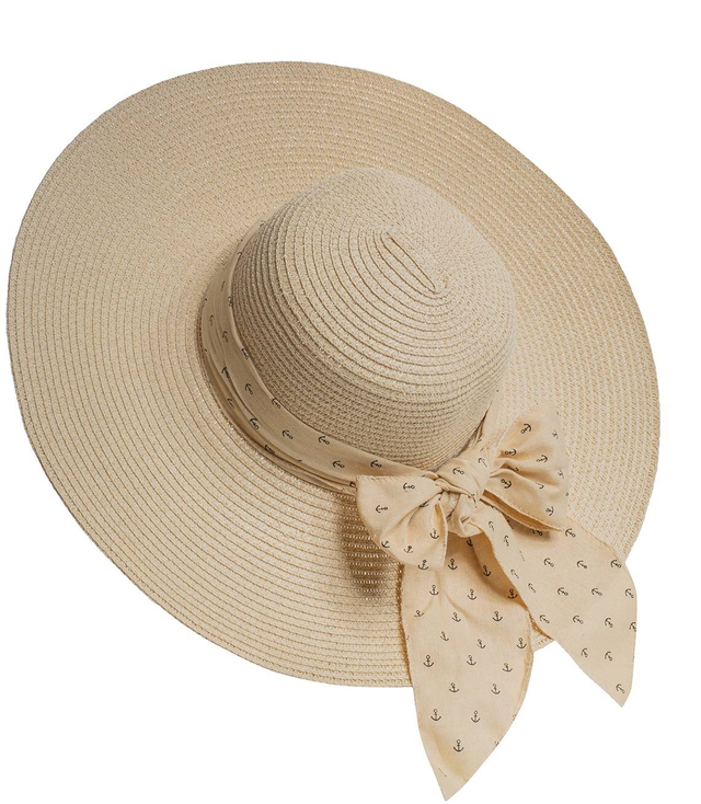 Elegant women's straw hat with hooks