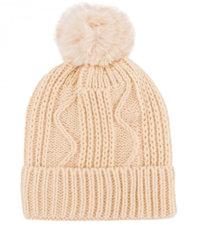 Warm women's beanie with pom-pom plaid autumn winter hat 