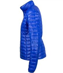 Short transitional quilted jacket with a stand-up collar