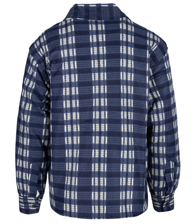 Warm fleece checked men's shirt insulated with faux fur