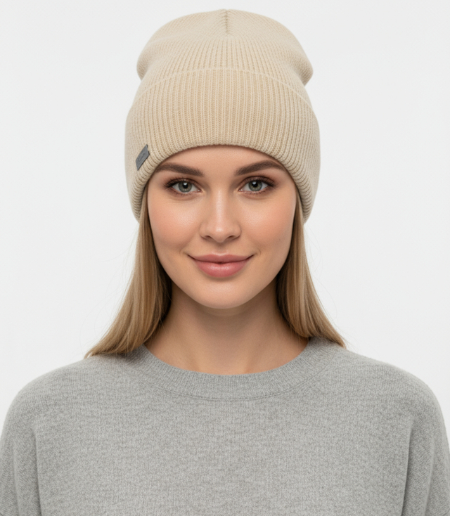 Warm unisex one-color mohair beanie hat