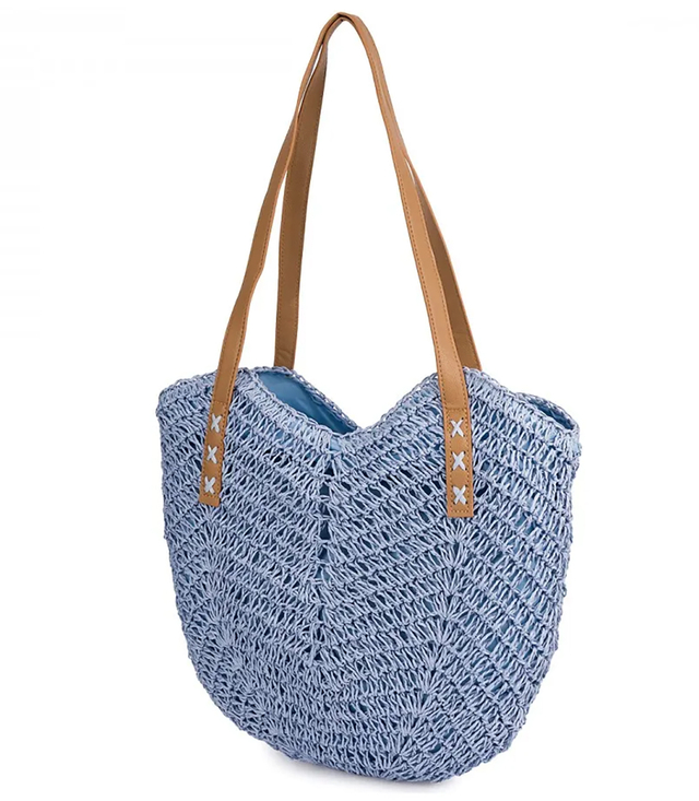 Women's beach bag boho openwork for summer basket shopper