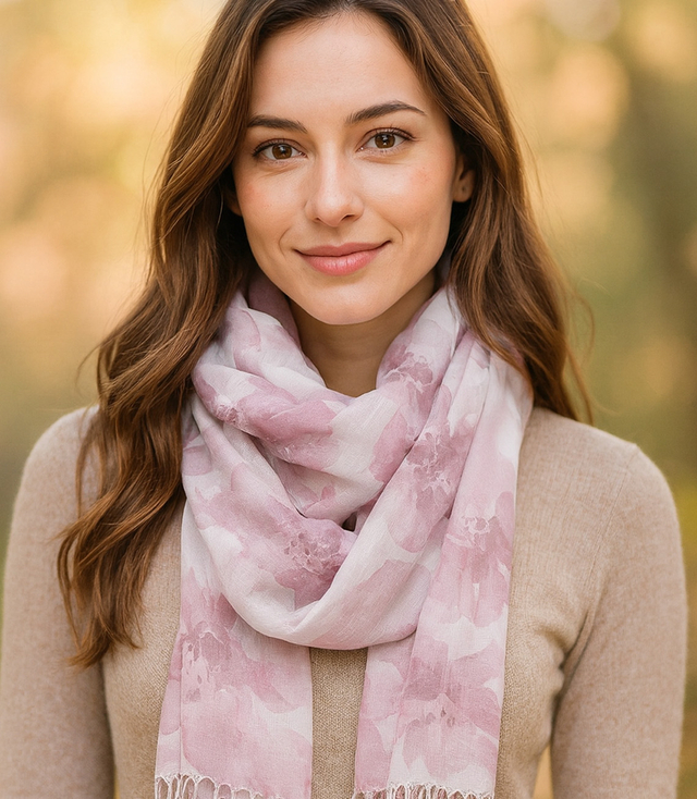 Women's floral pattern scarf 180x70