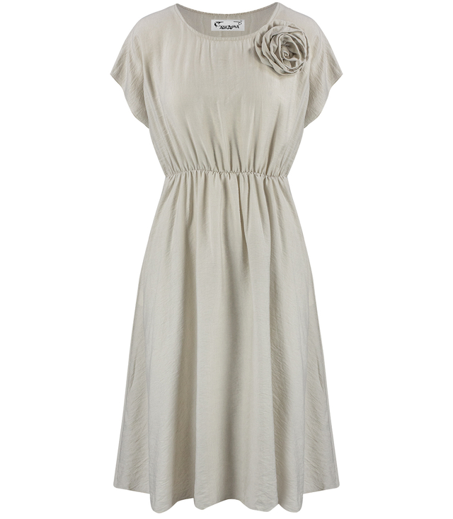 Summer midi dress with an attached rose ROSALIA