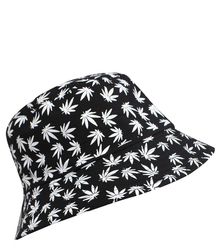 Dwustronny kapelusz BUCKET HAT print listki