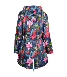 Light short windbreaker parka jacket flowers