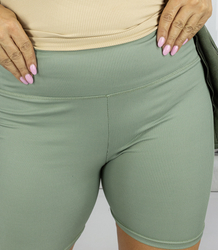 Women's short striped cycling leggings before the knee RUBY