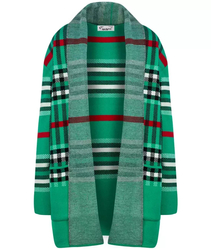 WARM Sweater. Checkered cardigan overlay