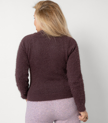 Fluffy short sweater with round neck MILA