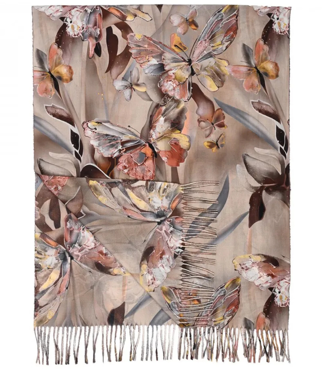 Scarf Scarf tassel warm butterflies soft smooth 180x70 cm