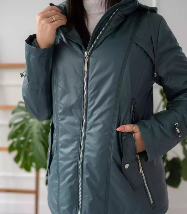 Women's transitional spring hooded jacket LUIZA