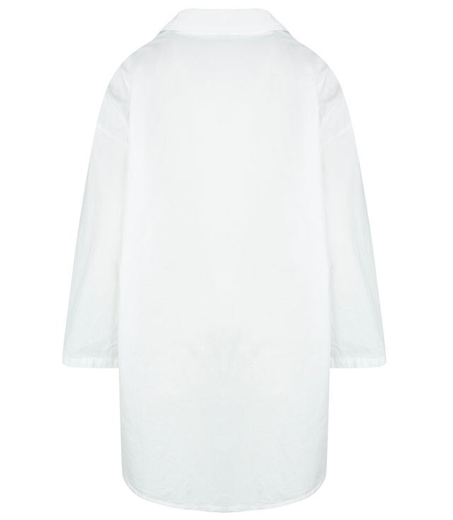 White oversize shirt with patch cut-off KAMA