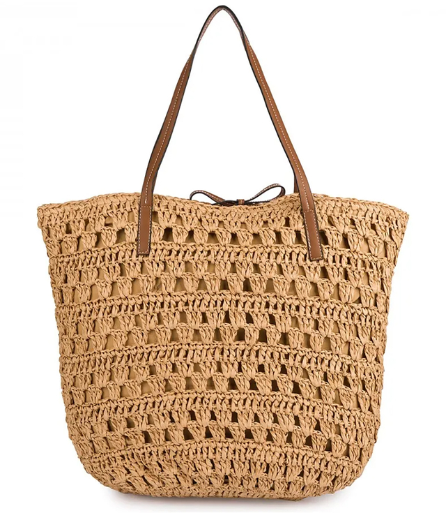 Openwork boho bag for summer with lining and zipper