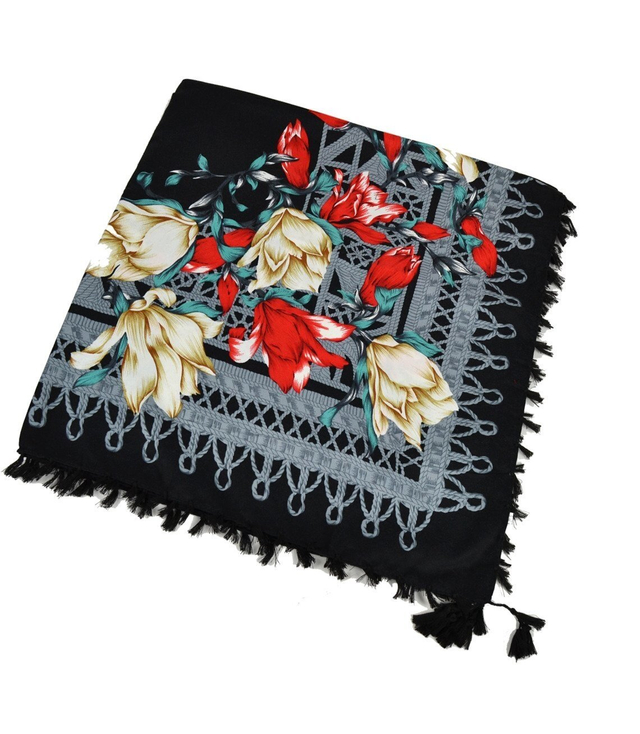 Piękna barwna chusta w kwiaty FOLK style
