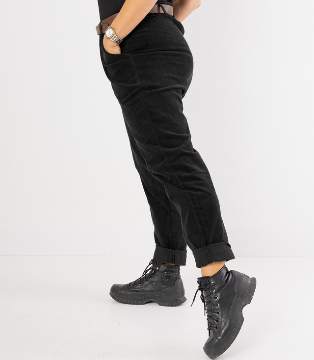 Corduroy chinos pants with belt CITY SOFT