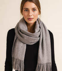 Scarf Thick scarf tassels single color warm soft 200x70 cm