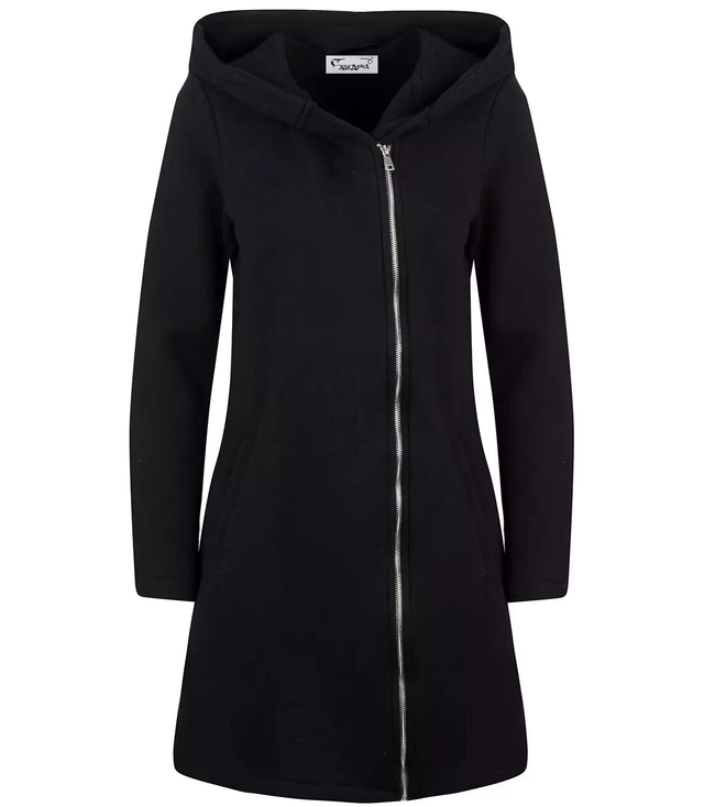 Long sweatshirt overlay asymmetric BASIC zipper
