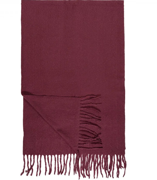 Elegant scarf with tassels in one color