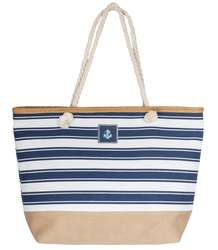 Mega large summer beach bag with stripes