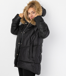 Warm winter jacket with fur hood URBAN EXPLORER