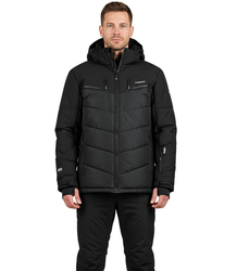 Men's quilted jacket with hood winter two-tone jacket