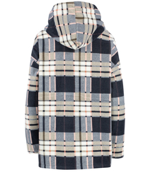 BRITANY warm fleece sweatshirt with a checkered hood