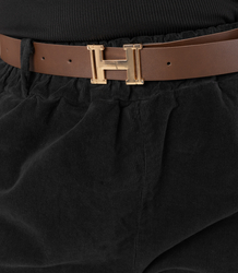 Corduroy chinos pants with belt CITY SOFT