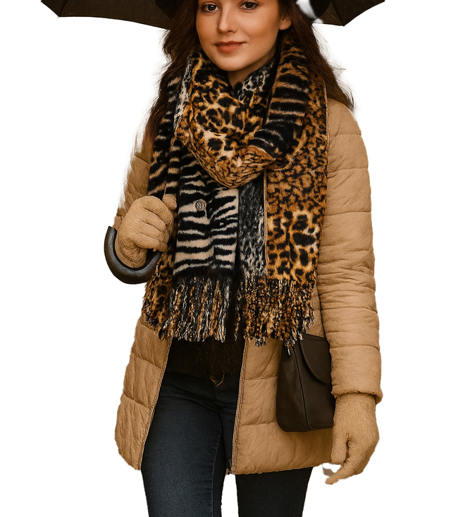 Elegant scarf with tassels