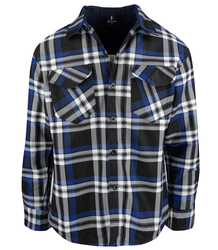 Warm men's checkered shirt with warming button-down classic