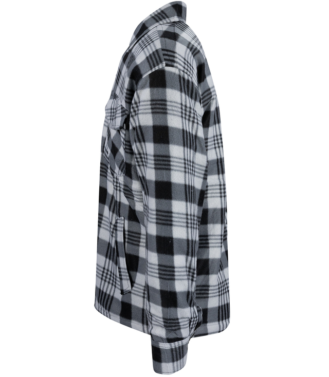 Warm fleece checked men's shirt insulated with faux fur