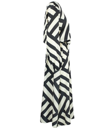 Elegant maxi dress with a geometric pattern. Unusual MARIBEL