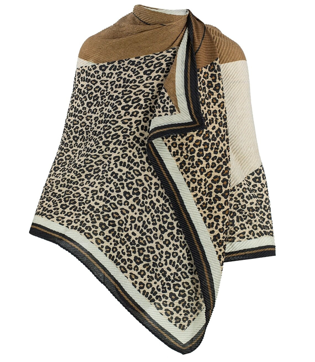 Panther pleated shawl scarf
