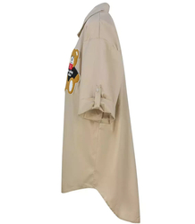 Long shirtdress shirt tunic with a teddy bear