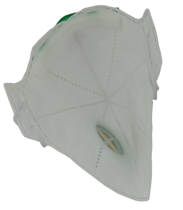 Folding protective mask FFP1 with a valve