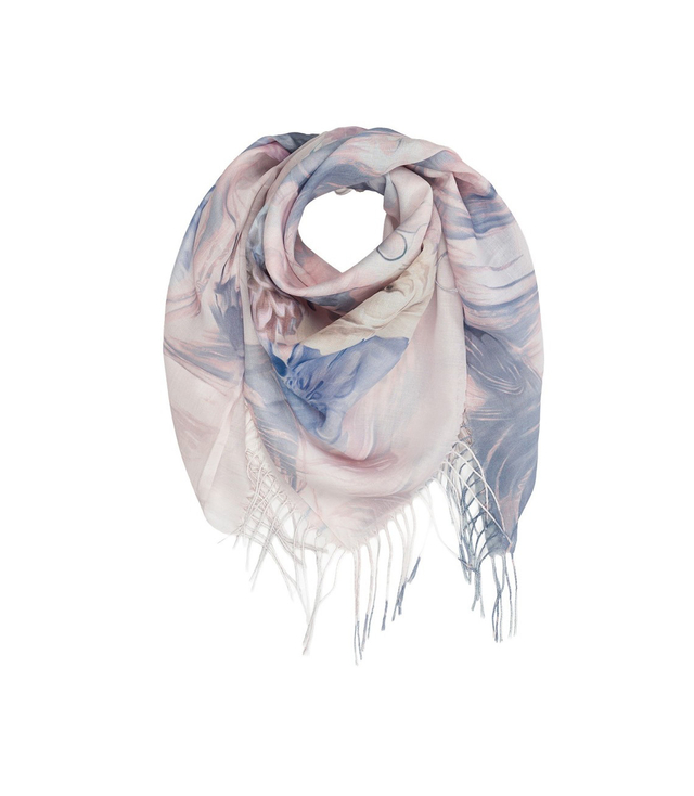 Women's scarf with floral pattern 100x100