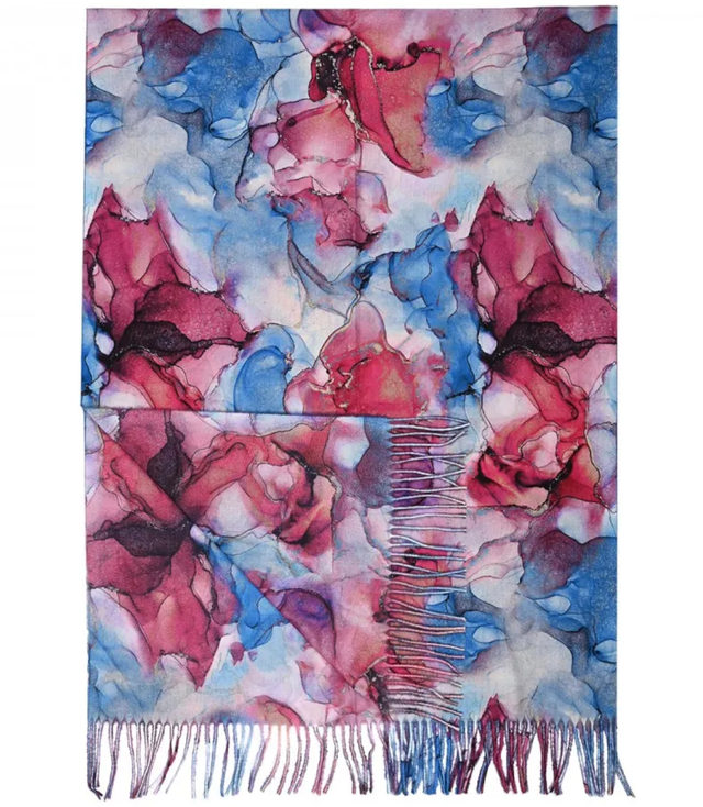 Shawl Scarf tassel warm floral soft smooth 180x70 cm